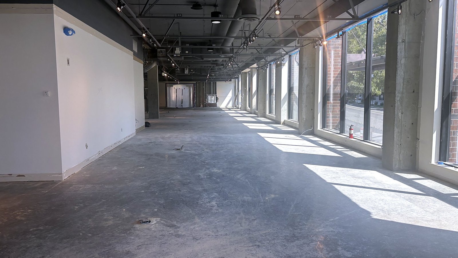 Main Street frontage with floor-to-ceiling glass